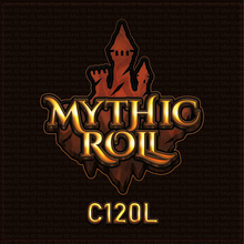 Load image into Gallery viewer, A picture of the Mythic Roll logo with "C120L" written underneath. The logo is the words Mythic Roll over the top of a simplified, three towered castle on a floating island.
