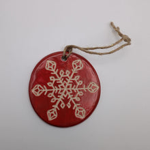 Load image into Gallery viewer, Ceramic Dice Snowflake Ornament