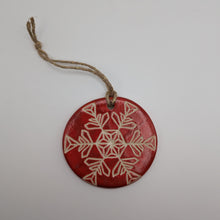 Load image into Gallery viewer, Ceramic Dice Snowflake Ornament