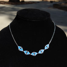 Load image into Gallery viewer, Five Diamond Blue Abstract Necklace