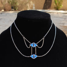 Load image into Gallery viewer, Layered Blue Abstract Necklace
