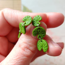 Load image into Gallery viewer, Lily Pad Drop Earrings with Hypoallergenic Plastic Posts