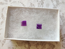 Load image into Gallery viewer, Square Faux Stone Metal-Free Stud Earrings with Hypoallergenic Plastic Posts
