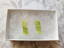 Load image into Gallery viewer, Faux Jade  Stone Metal-Free Bar Earrings with Hypoallergenic Plastic Posts
