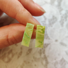 Load image into Gallery viewer, Faux Jade  Stone Metal-Free Bar Earrings with Hypoallergenic Plastic Posts