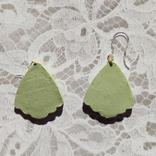 Load image into Gallery viewer, Shell Sage Green & Gold Speckled Earrings
