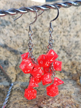 Load image into Gallery viewer, Blue RPG Dice Earrings - 7 Dice Dangle