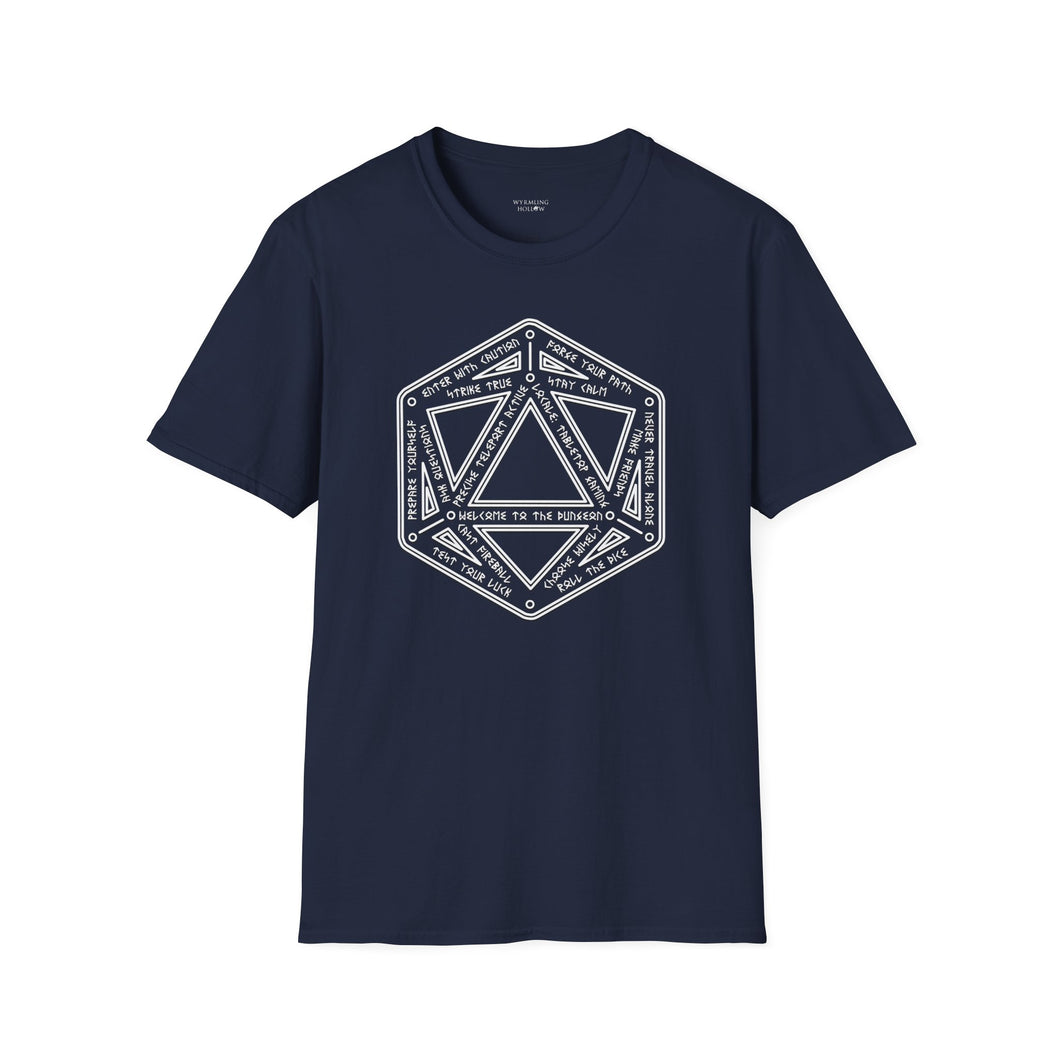 D20 Dice Teleportation Circle T-Shirt - Soft style