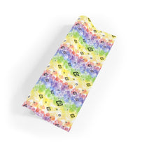 Load image into Gallery viewer, Gift Wrapping Paper Rolls - Rainbow Bubble Design with Black Crystal D100 Dice
