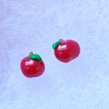 Load image into Gallery viewer, A pair of miniature apple earrings
