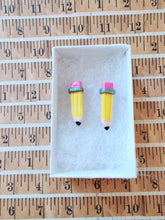 Load image into Gallery viewer, Pencil Metal Free Stud Earrings with Hypoallergenic Plastic Posts
