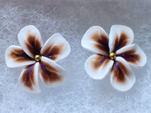 Load image into Gallery viewer, Gold, White and Purple Flower Metal Free Studs with Hypoallergenic Plastic Posts
