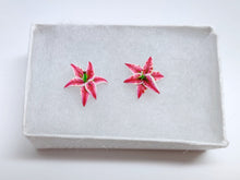 Load image into Gallery viewer, Stargazer Lily Oriental Lily Metal Free Stud Earrings
