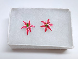 Stargazer Lily Oriental Lily Metal Free Stud Earrings