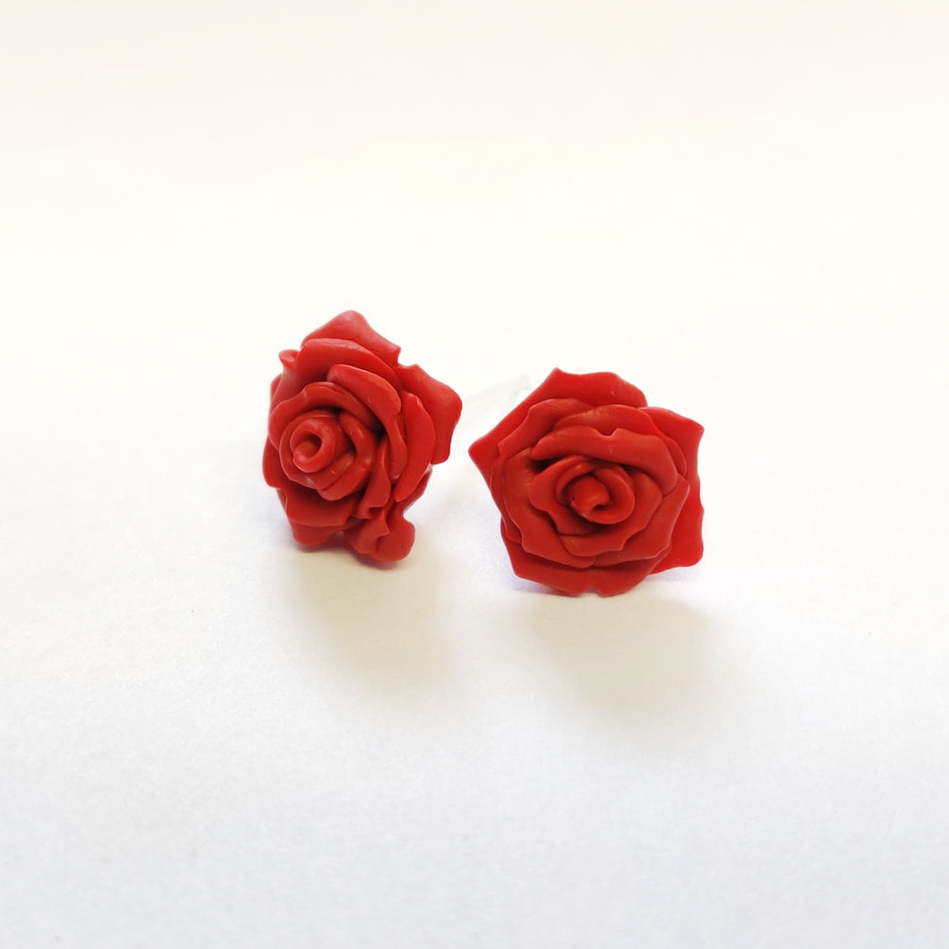 Red Rose Metal Free Stud Earrings