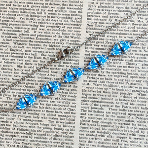 Five Diamond Blue Abstract Necklace