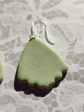 Load image into Gallery viewer, Shell Sage Green &amp; Gold Speckled Earrings
