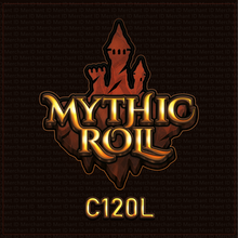 Load image into Gallery viewer, A picture of the Mythic Roll logo with &quot;C120L&quot; written underneath. The logo is the words Mythic Roll over the top of a simplified, three towered castle on a floating island.

